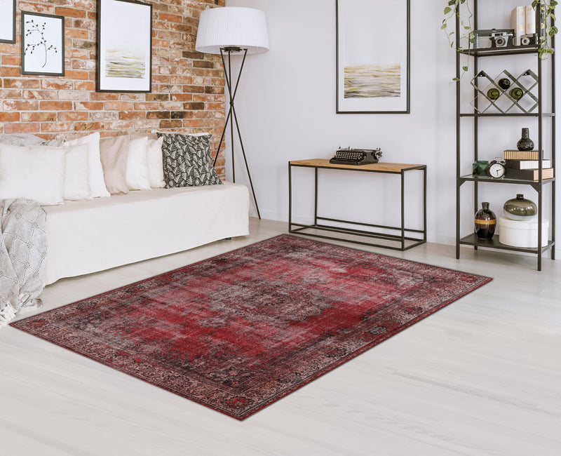 Covor Asi Home Blues Chenille - Red, 140 x 190cm, Poliester, Multicolor