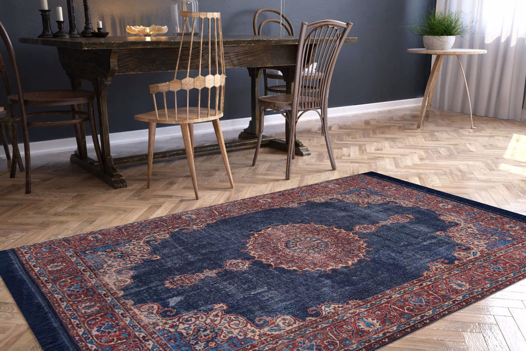 Covor Asi Home Blues Chenille - Dark Blue, 140 x 190cm, Poliester, Multicolor