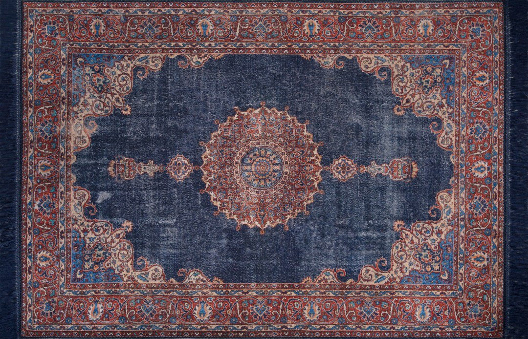 Covor Asi Home Blues Chenille - Dark Blue, 140 x 190cm, Poliester, Multicolor