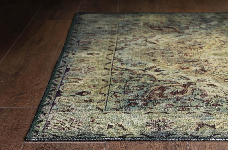 Covor Asi Home Blues Chenille - Green 3, 150 x 230cm, Poliester, Multicolor