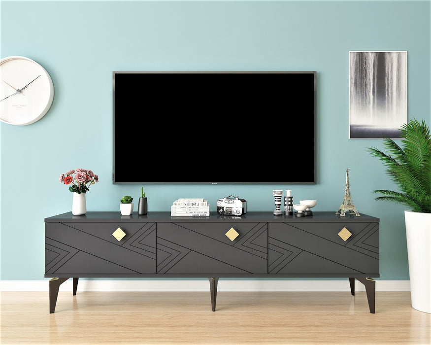 Comoda TV Asi Home Touch, 150 cm x 64 cm x 35 cm, Antracit