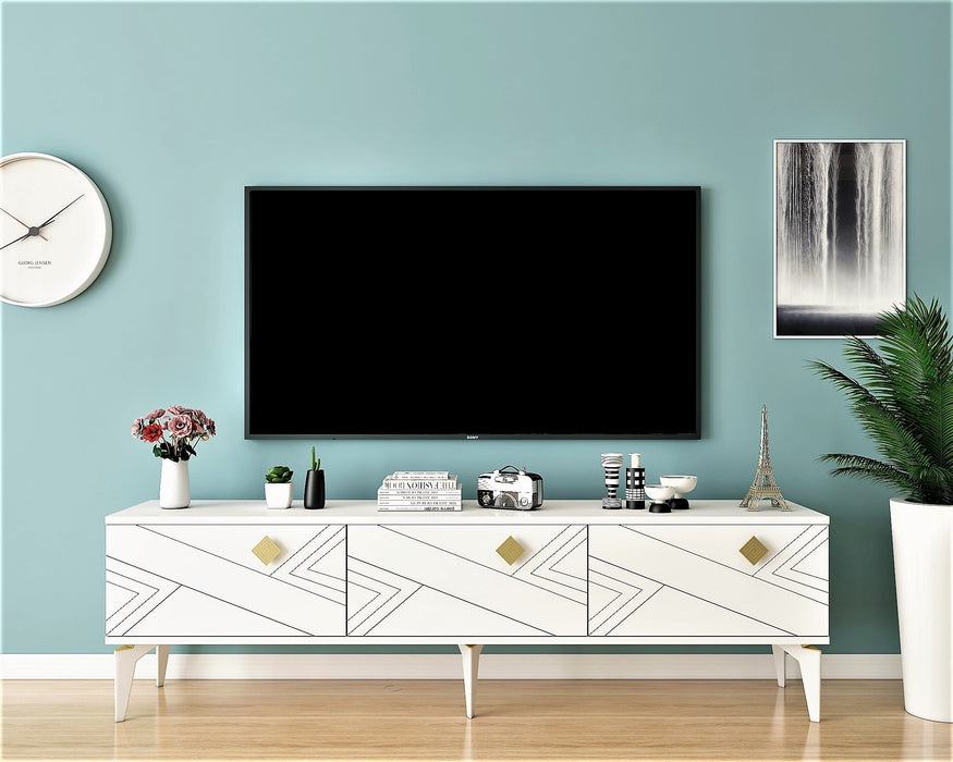 Comoda TV Asi Home Touch, 150 cm x 64 cm x 35 cm, Alb