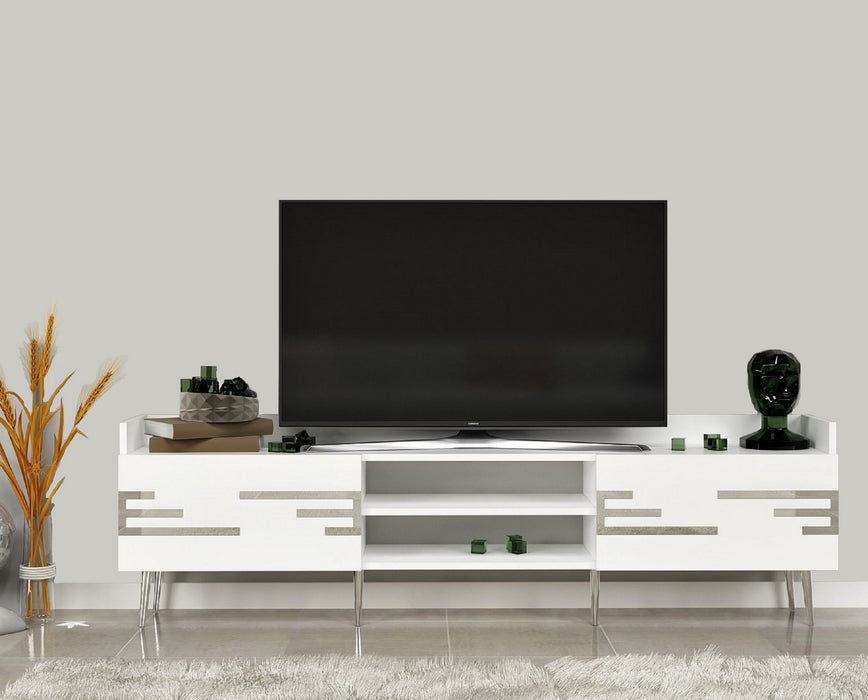 Comoda TV Asi Home Adriana, 184 cm x 53 cm x 30 cm, Alb