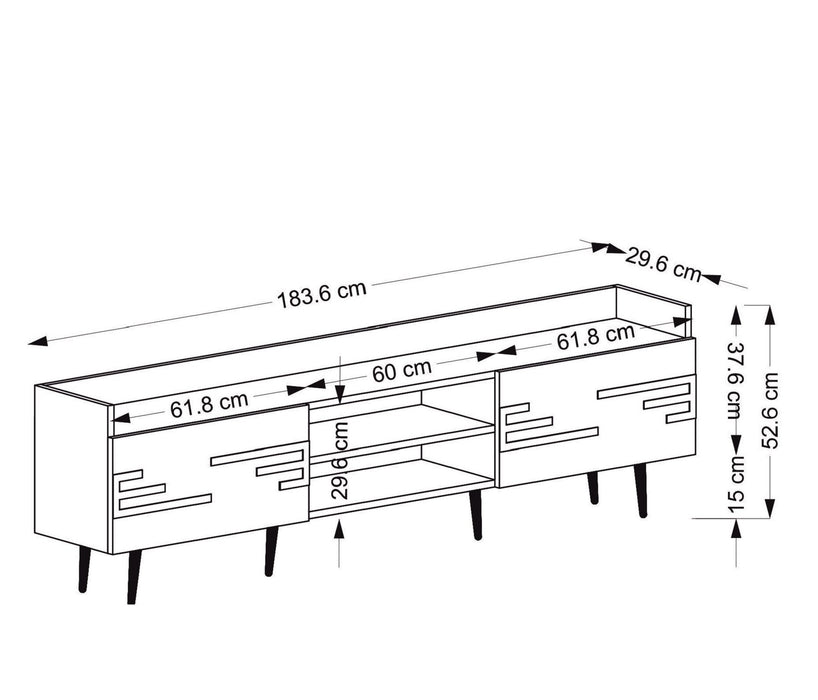 Comoda TV Asi Home Adriana, 184 cm x 53 cm x 30 cm, Nuc