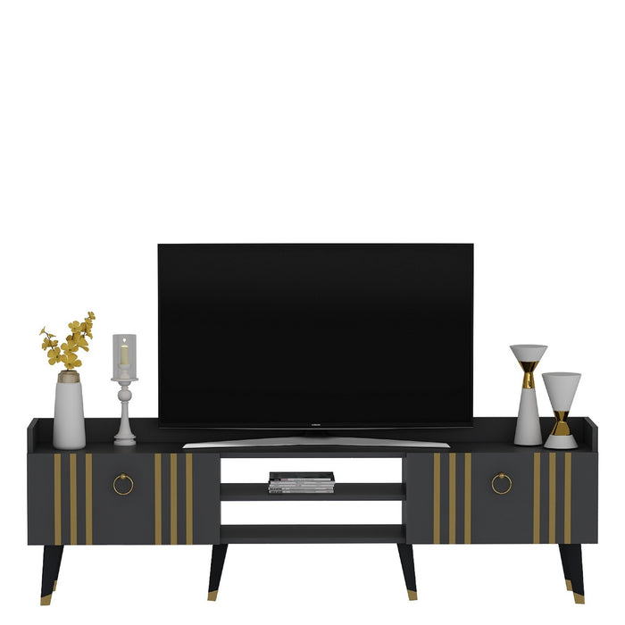 Comoda TV Asi Home Isıl, 184 cm x 58 cm x 30 cm, Antracit,
Auriu