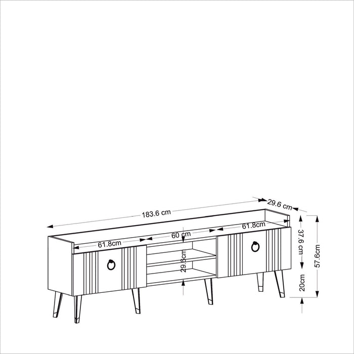 Comoda TV Asi Home Isıl, 184 cm x 58 cm x 30 cm, Antracit,
Auriu