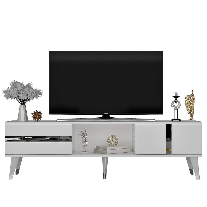 Comoda TV Asi Home Vania, 150 cm x 50 cm x 30 cm, Alb,
Argintiu