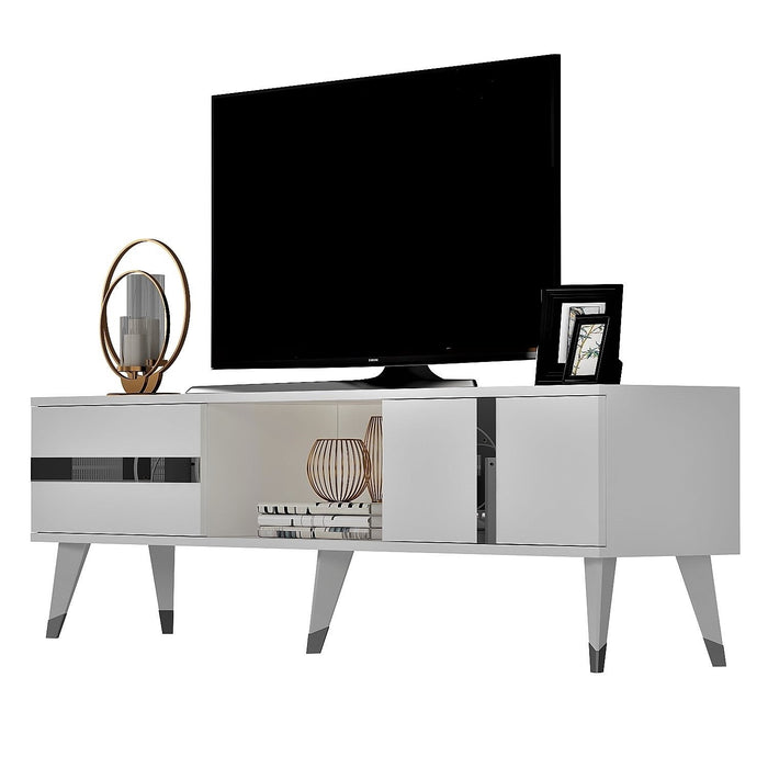 Comoda TV Asi Home Vania, 150 cm x 50 cm x 30 cm, Alb,
Argintiu