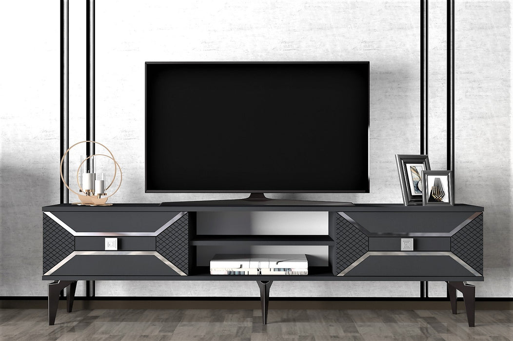 Comoda TV Asi Home Yumedi, 150 cm x 50 cm x 30 cm, Antracit,
Argintiu