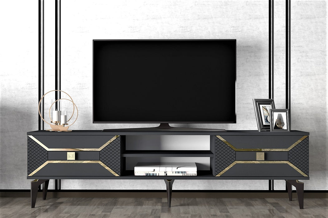 Comoda TV Asi Home Yumedi, 150 cm x 50 cm x 30 cm, Antracit,
Auriu