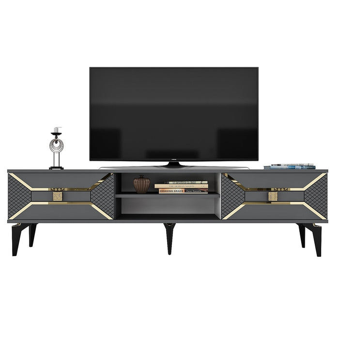 Comoda TV Asi Home Yumedi, 150 cm x 50 cm x 30 cm, Antracit,
Auriu