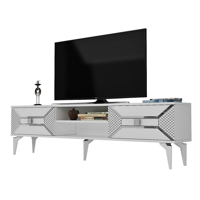 Comoda TV Asi Home Yumedi, 150 cm x 50 cm x 30 cm, Alb,
Argintiu