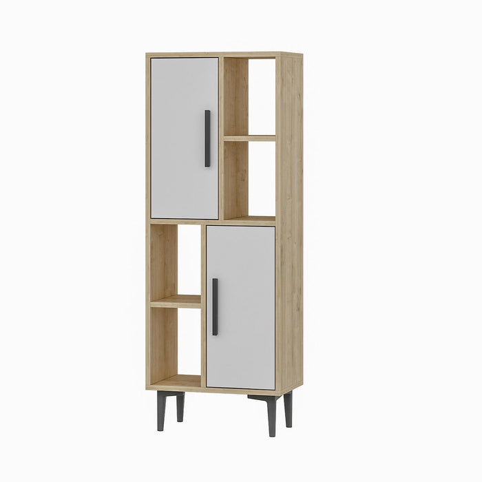 Dulap multifunctional Asi Home Leni - Sapphire Oak, White,  Stejar/
Alb, 50 x135 x30 cm