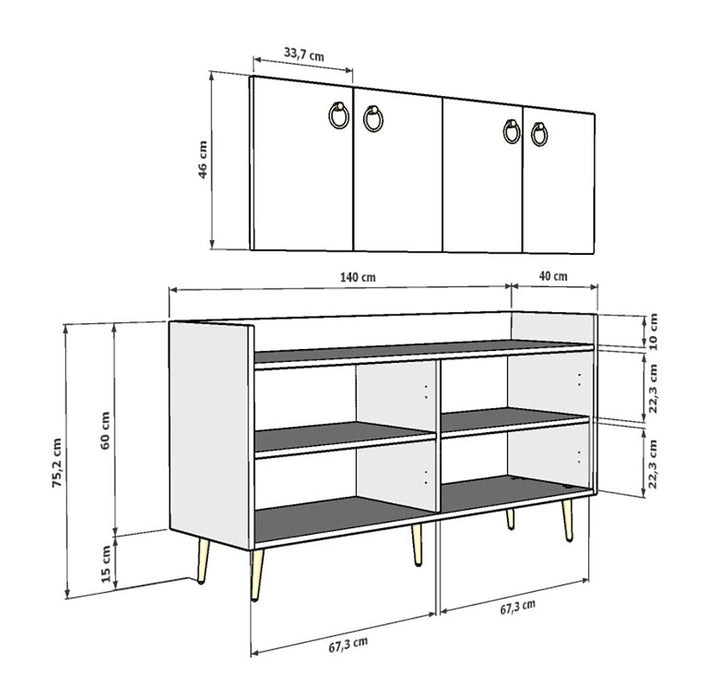 Consola Asi Home Daring - White, Alb, 140 x75 x40 cm