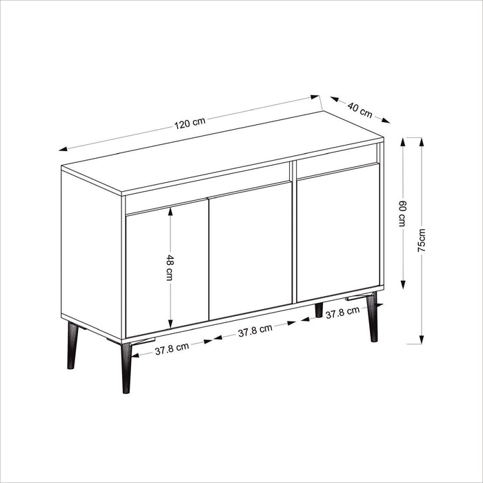 Consola Asi Home Asude - Alb, Safir Stejar