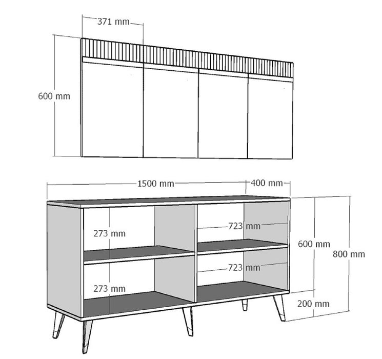 Consola Asi Home Defne, 150 cm x 80 cm x 40 cm, Antracit,
Auriu