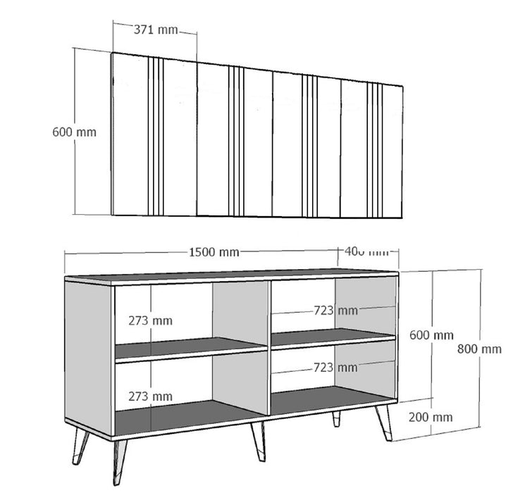 Consola Asi Home Asel, 150 cm x 80 cm x 40 cm, Antracit,
Argintiu