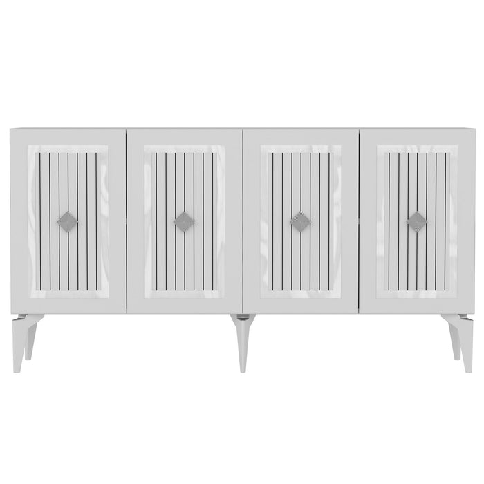 Consola Asi Home Nora - White, Silver, Alb/
Argintiu, 150 x79 x40 cm