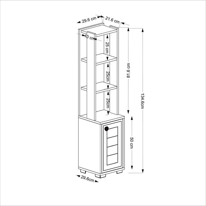 Etajera Asi Home Anka - Alb, Nuc