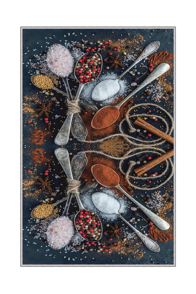 Covor Bucatarie Asi Home Seasoning Spoons, 50 x 80cm, Poliester, Multicolor