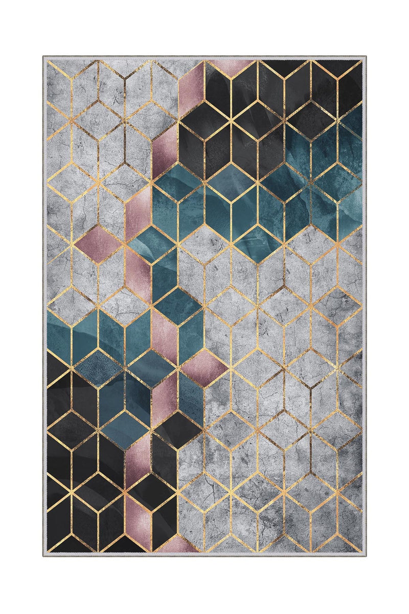 Covor Asi Home Cube, 60 x 100cm, Poliester, Multicolor