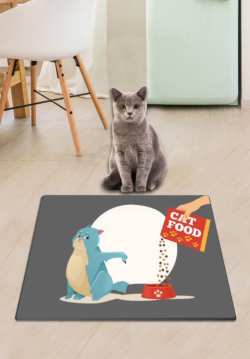 Covoras Pisici Asi Home Cats Food, 40 x 60cm, PVC, Multicolor