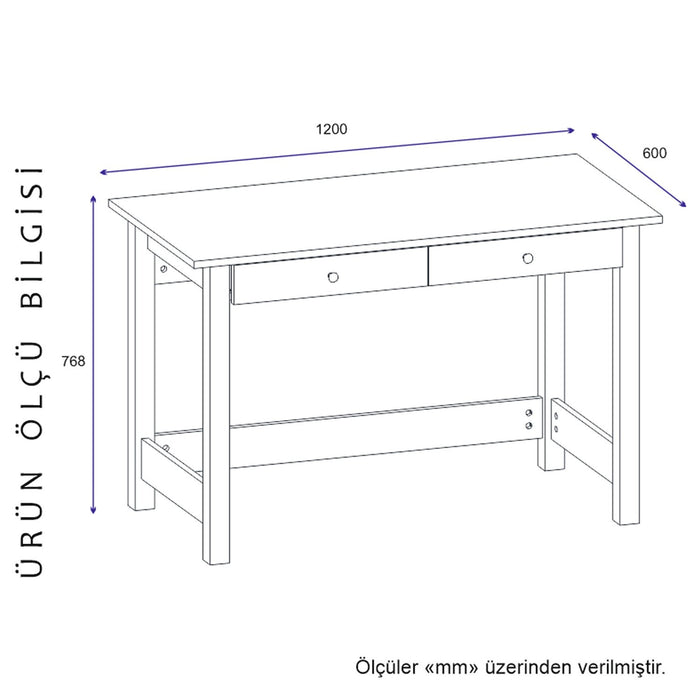 Birou Asi Home Paris, 120 cm x 77 cm x 60 cm, Maro,
Alb