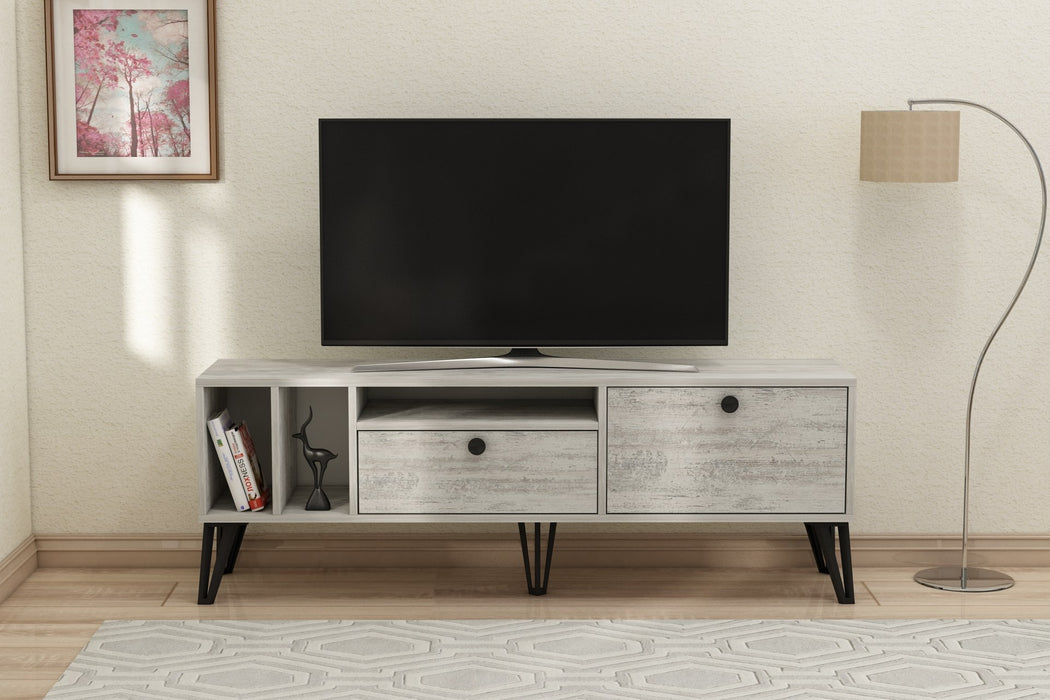 Comoda TV Asi Home Aris, 150 cm x 53 cm x 35 cm, Gri,
Alb