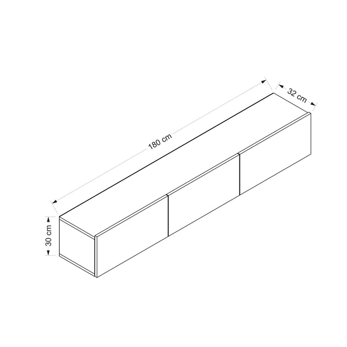 Comoda TV Asi Home Rigel, 180 cm x 30 cm x 32 cm, Nuc