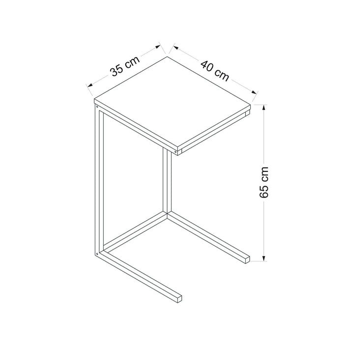 Masuta de Cafea Laterala Asi Home Davin, 35 cm x 65 cm x 40 cm, Nuc