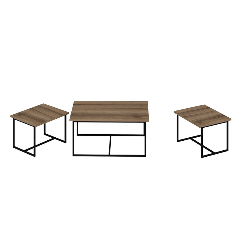 Set Masute Cafea 3 Piese Asi Home Levada, 90cmx42cmx60cm, 52cmx37cmx45cm,  52cmx37cmx45cm, Nuc