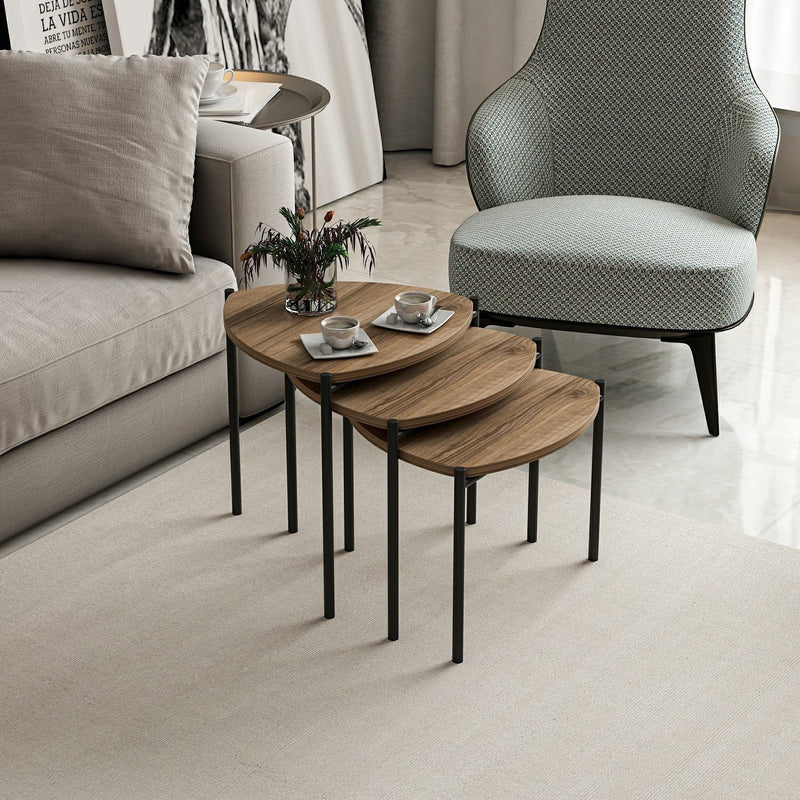 Set Masute Cafea 3 Piese Asi Home Lenny, 45cmx45cmx45cm, 45cmx40cmx45cm,  45cmx35cmx45cm, Nuc