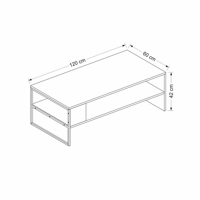 Masuta de Cafea Asi Home Concord, 120 cm x 42 cm x 60 cm, Alb,
Negru