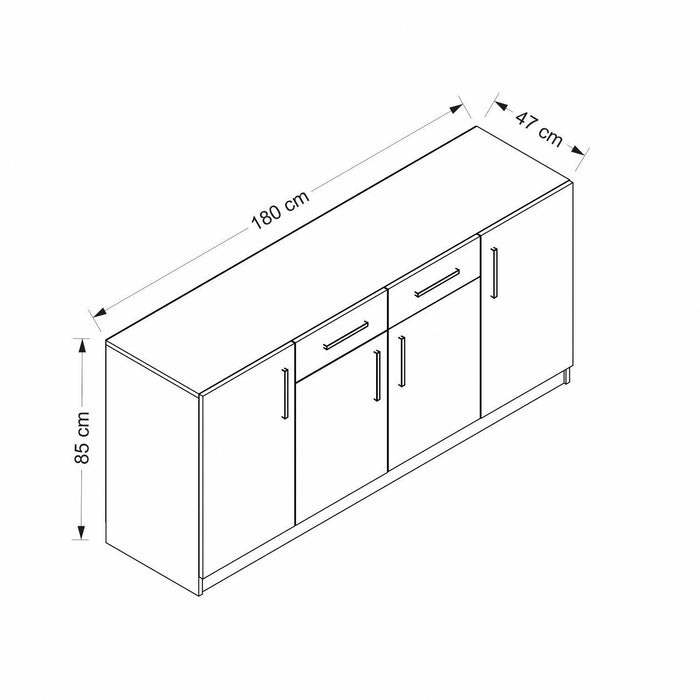 Consola Asi Home Kale, 180 cm x 85 cm x 47 cm, Alb