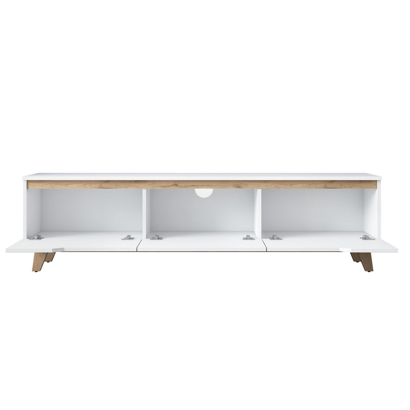 Comoda TV Asi Home D1 - 2472, Alb/
Nuc, 180 x49 x35 cm
