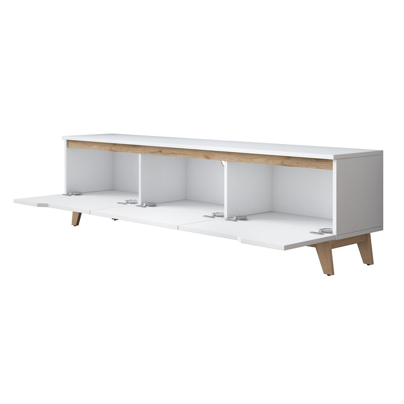 Comoda TV Asi Home D1 - 2472, Alb/
Nuc, 180 x49 x35 cm