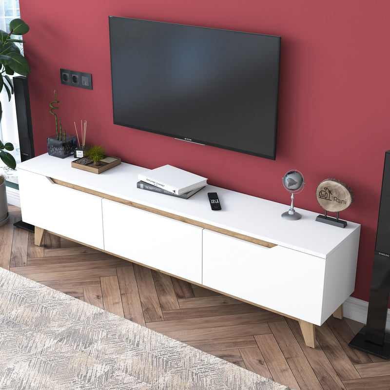 Comoda TV Asi Home D1 - 2472, Alb/
Nuc, 180 x49 x35 cm