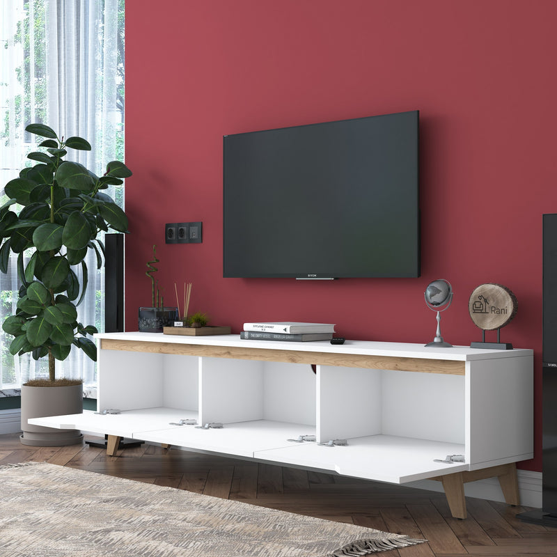 Comoda TV Asi Home D1 - 2472, Alb/
Nuc, 180 x49 x35 cm