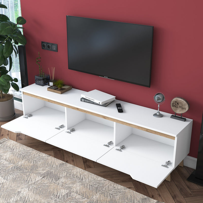 Comoda TV Asi Home D1 - 2472, Alb/
Nuc, 180 x49 x35 cm
