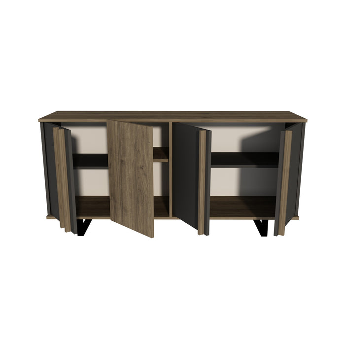 Consola Asi Home Deco - Walnut, Anthracite, Nuc/
Antracit, 160 x78 x44cm