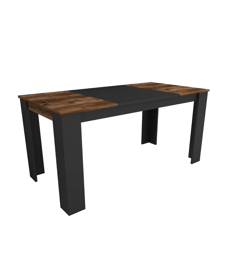 Masa Asi Home Line - Light Walnut, Black,  Nuc/
Negru, 160 x77 x 80cm