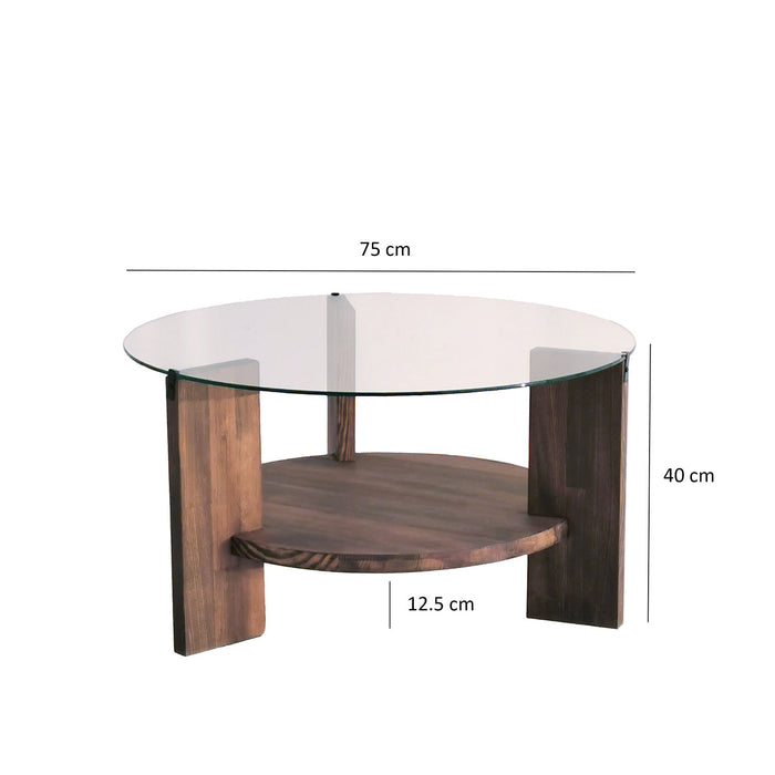 Masuta de Cafea Asi Home Mondo, Nuc, 75 x40 x75cm