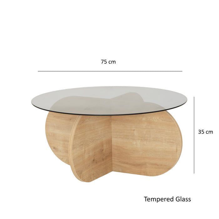 Masuta de Cafea Asi Home Bubble - Sapphire Oak, Fume, Stejar/
Fumuriu, 75 x35 x75cm