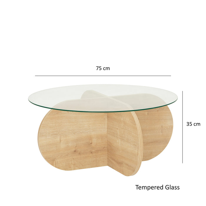 Masuta de Cafea Asi Home Bubble - Sapphire Oak,  Stejar, 75 x35 x75cm