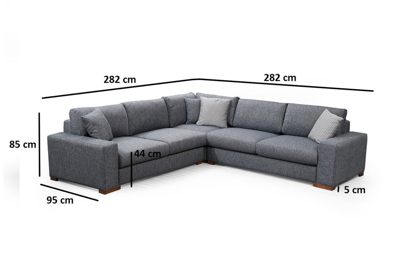 Coltar Asi Home Loop 7 Anthracite, Lungime: 282 x 282 cm Latime: 95 cm Inaltime: 85 cm