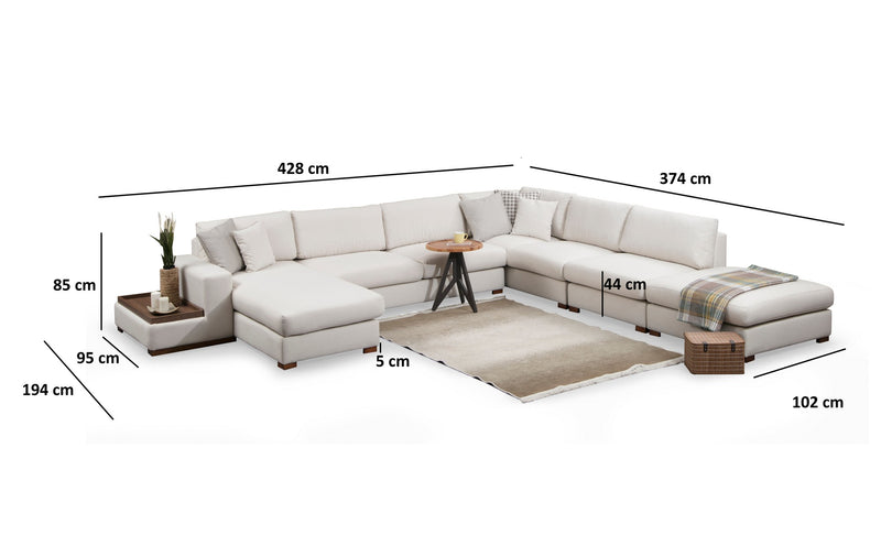 Coltar Asi Home Loop 11, Masuta Laterala, Bej, 374  x 428  | 40 X85  | 29 X95  | 89 cm