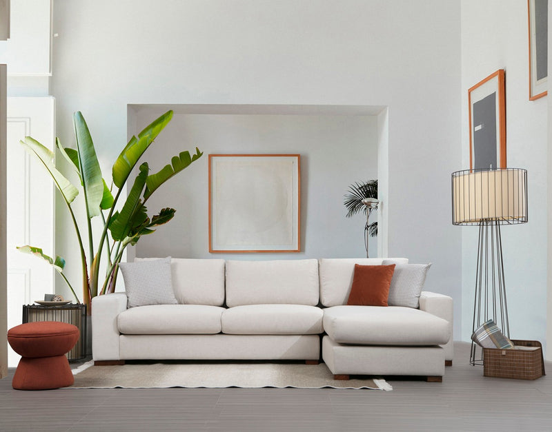 Coltar cu Sezlong Dreapta Asi Home Loop 16, Bej, Lungime: 270 x 194 cm Latime: 95 cm Inaltime: 85 cm