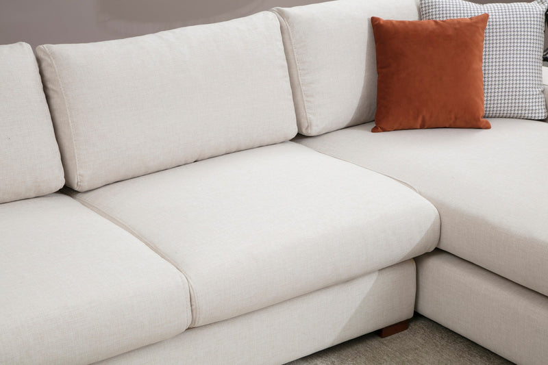 Coltar cu Sezlong Dreapta Asi Home Loop 16, Bej, Lungime: 270 x 194 cm Latime: 95 cm Inaltime: 85 cm