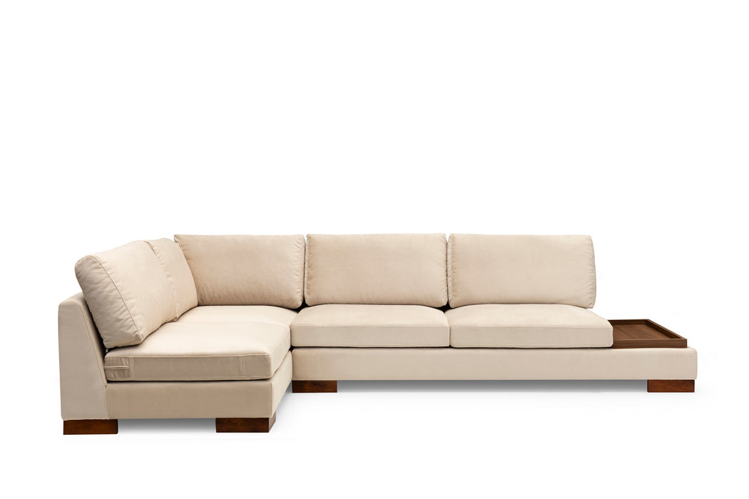 Coltar Tulip stanga cu Puf  Beige