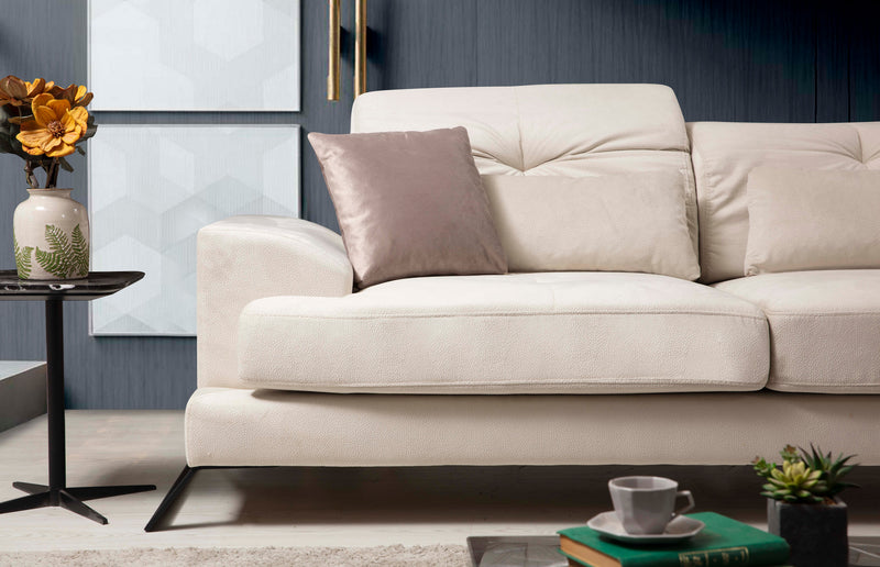 Coltar cu Sezlong Stanga, Asi Home Frido, Chl+3R, Ecru, 190  x 308 X92X100cm